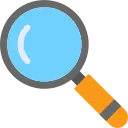 Magnifying glass icon to find a video